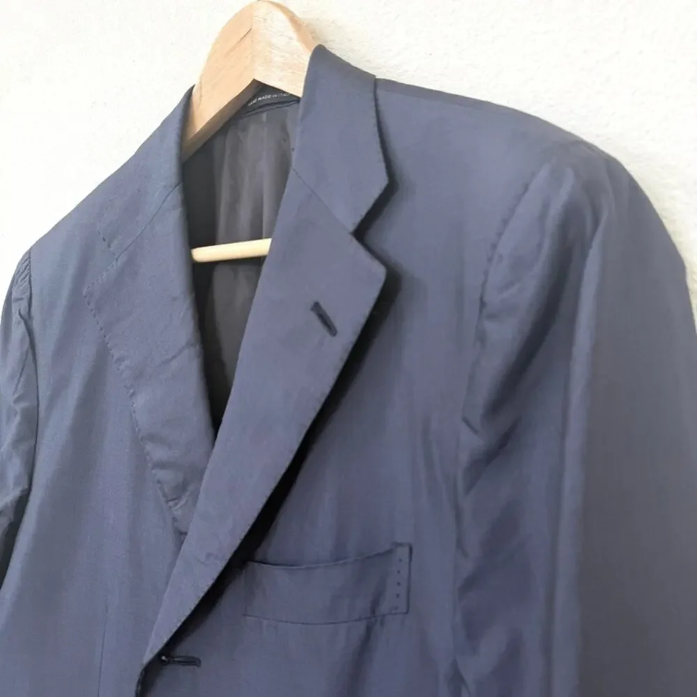 Sagmeister Raffaele Caruso Blazer Navy Silk Handmade‎ Italy Menswear 40 M